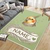 Custom Name,Cartoon Small Pet Art Home Sofa Decoration for Living Room & Bedroom, Non‑Slip Play Flannel Floor Mat for Game Room