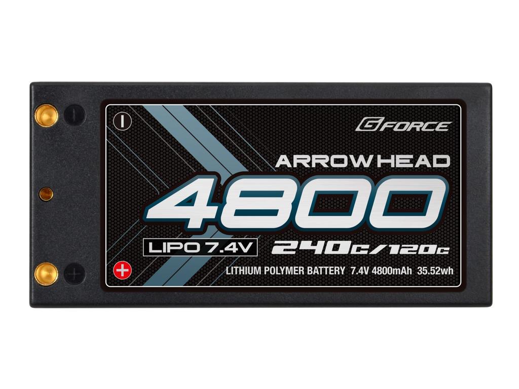 G-Force Arrow Head LiPo 7.4V 4800mAh 120C240C RC Car LiPo GFG017 Official Japanese Product