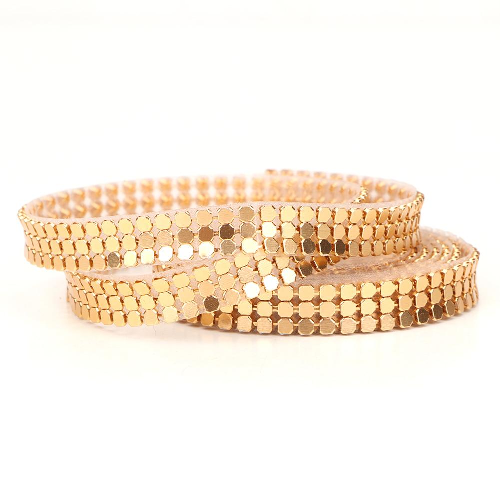 1.5m 3 Rows Hotfix Aluminum Mesh Rhinestones Ribbon Sewing Strass Trim Clothing Accessories