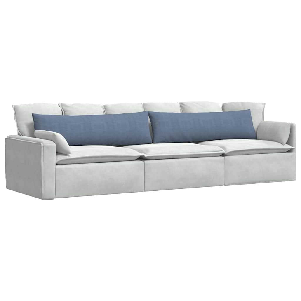 Sofa Cushions 2 Pieces Blue 145 X 40 Cm Cord Fabric