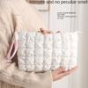 Sweet Korean Style Puffy Makeup Pouch Solid Color Large Capacity Cloud Handbag Soft With Zipper Cosmetic Bag Travel