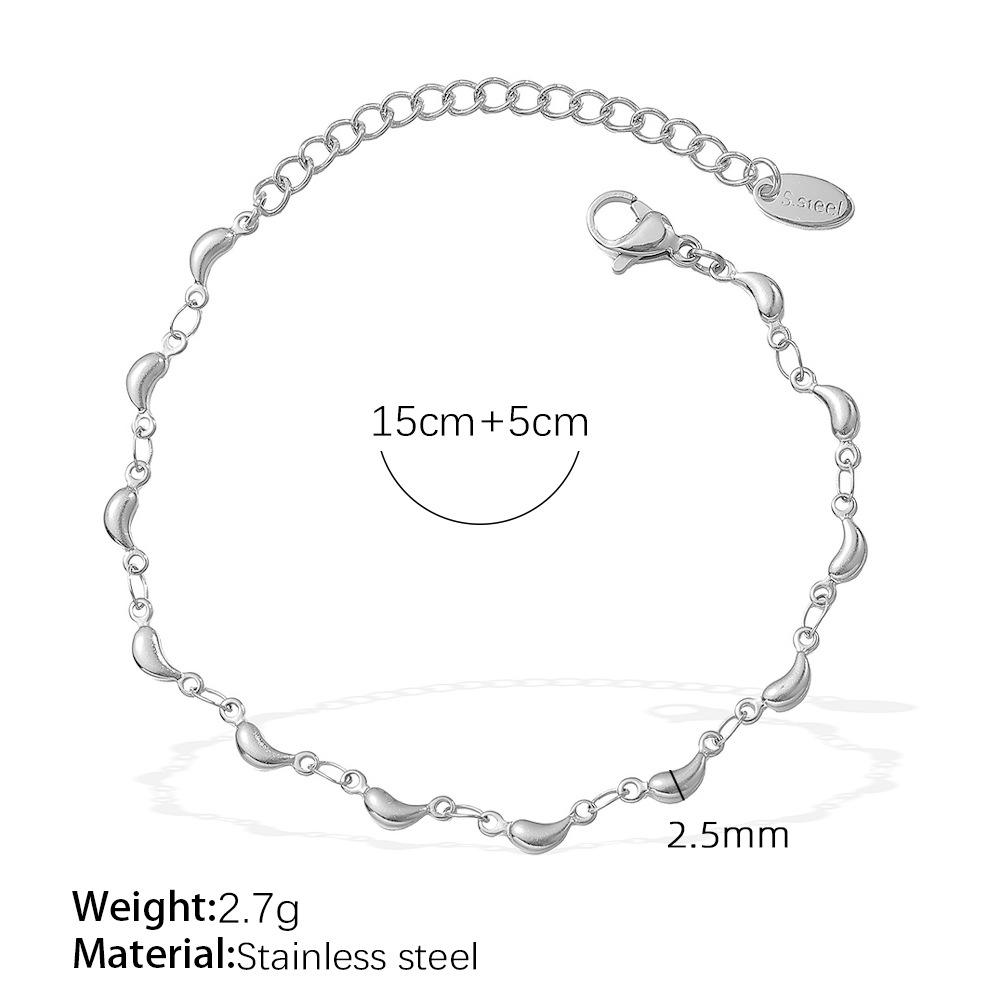 

Popular small banana shape ins wind necklace titanium steel plated 18k gold personalized trend bracelet