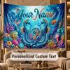 Fish Ocean (194) Theme Wall Tapestry Customized With Name Text Personalized Hanging Tapestry For Bedroom Living Room Decor