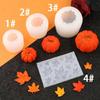 3D Pumpkin Candle Epoxy Mold Maple-Leaves Fondant Mold Halloween Theme Cupcake