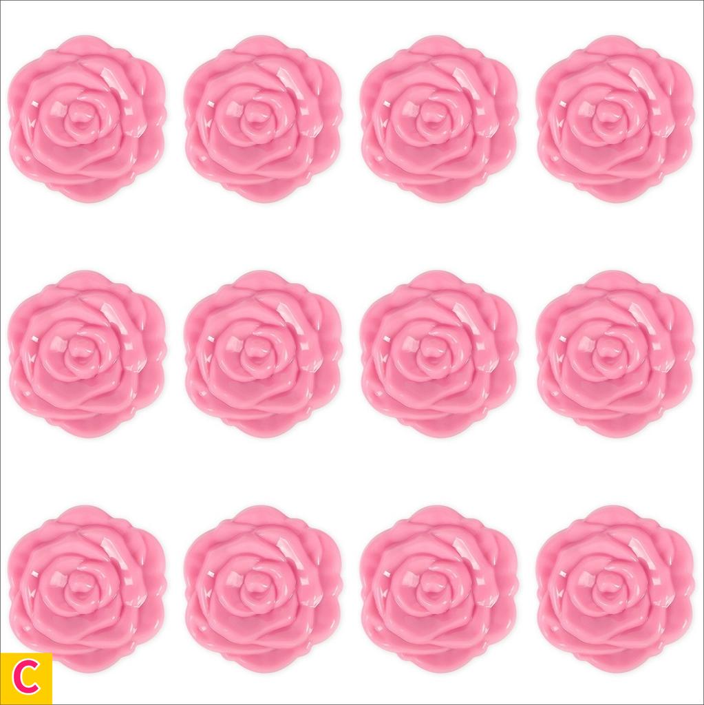 12pcs Pink Rose Compact Pocket Mirrors 3D Floral Compact Small Mirror Plastic Frame Folding Double-Sided Handheld Makeup Mirrors