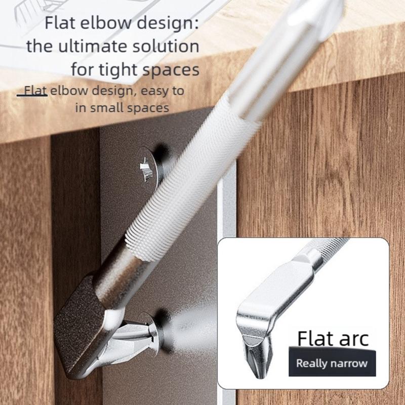 Nonslip Grip L Shape Double Ended Screwdriver High Strength Alloy Steel Ergonomic Handle For Tight Space Precise Work