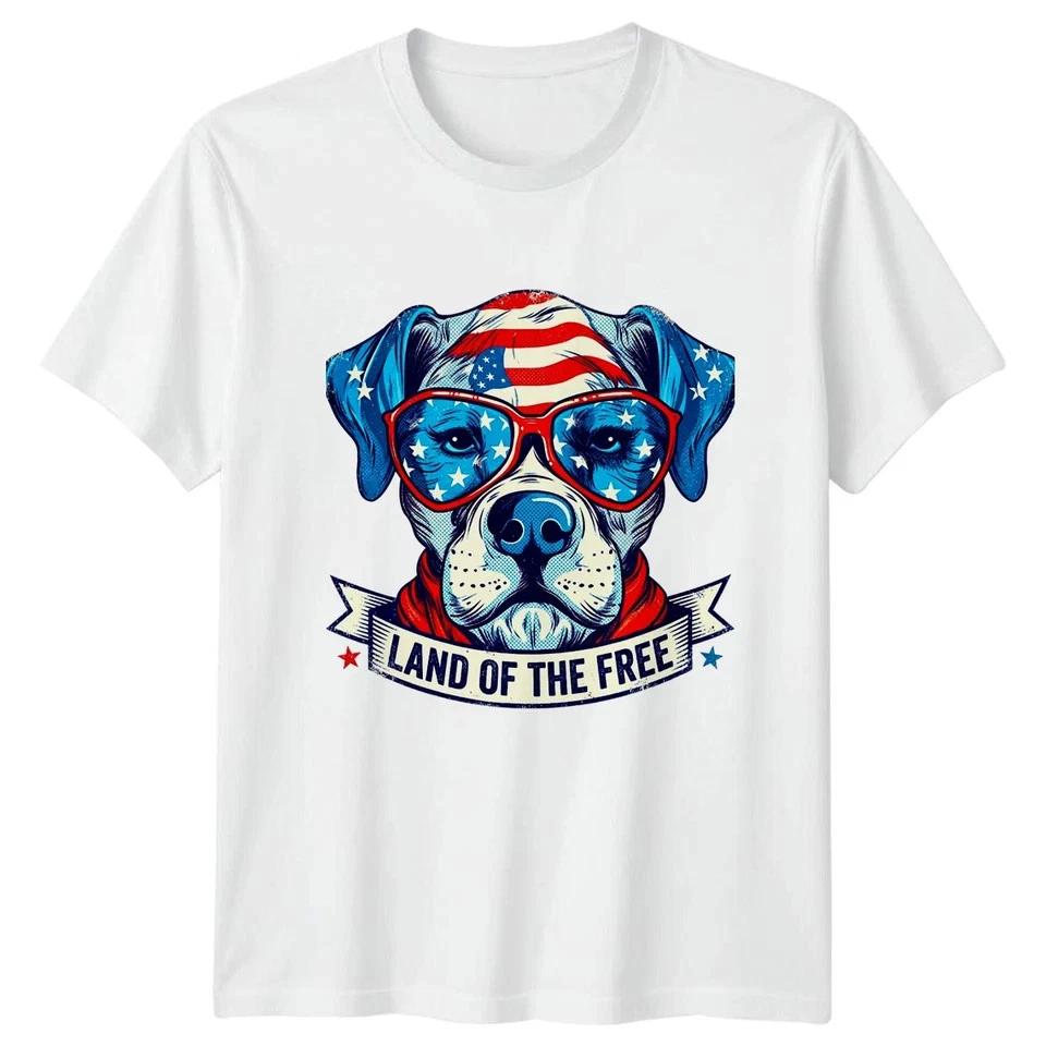 Land Of The Free Dog Unisex T Shirt 4th Of July Gift S