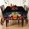 1 rectangular tablecloth, pumpkin-themed vintage Halloween tablecloth, bat and ghost vintage stylezyc
