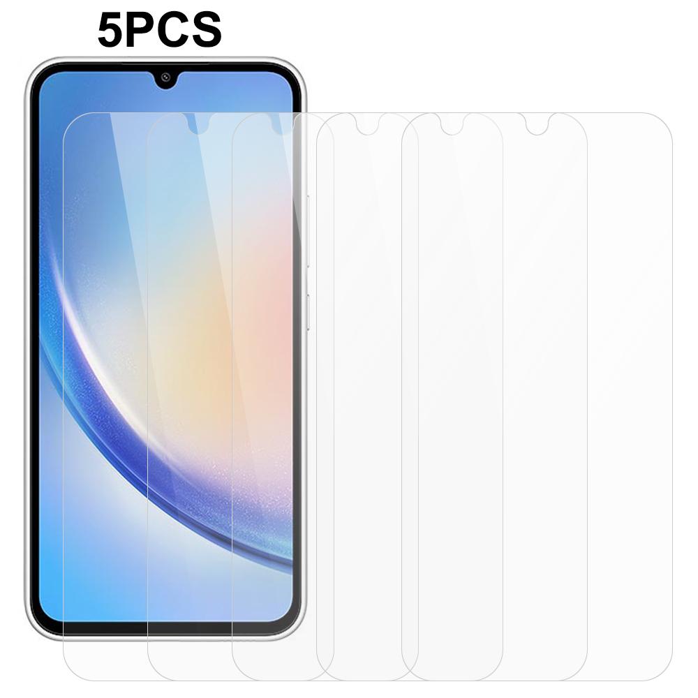5Pcs/Set Tempered Glass Film for Samsung Galaxy A34 5G,2.5D 0.3mm Explosion-proof HD Screen Protector