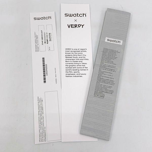 Used swatch VERDY Girls Don't Cry Watch Logo Analog Quartz Box Included Street Casual Unisex Clear Watch DF19480