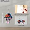 2D Flat Cute Halloween Sugar Skull Earrings Dangle Acrylic Day of The Dead Decor Gifts for Women Festival Charms