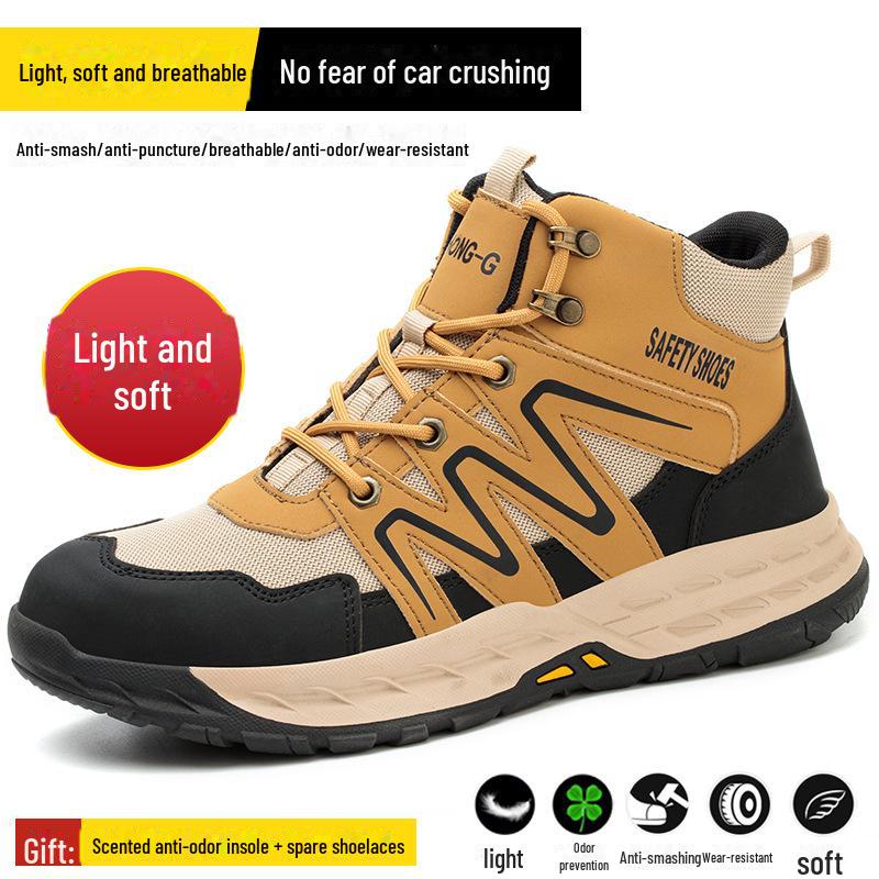 Cross-border Steel Toe Safety Shoes: Rotating Button, Anti-Smash, Anti-Puncture, Non-Slip, Wear-Resistant
