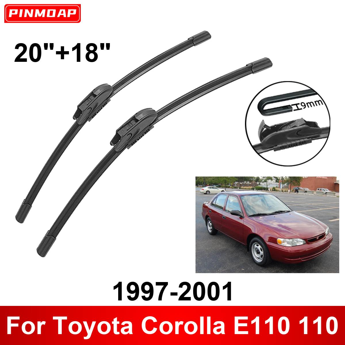 

2 дворника 20 18 передние дворники сменные подходят для Corolla E110 110 1997-2001, щетки стеклоочистителя оригинальное оборудование щетка стеклоочистителя чёрный