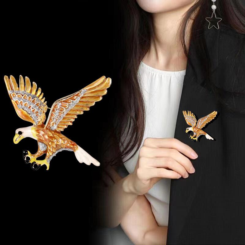 Modische Strass-Emaille-Vogelbrosche Niedliche Tierkolibri-Adler-Broschen Schal Kleid Mantel Reversnadeln Anstecknadeln Schmuck