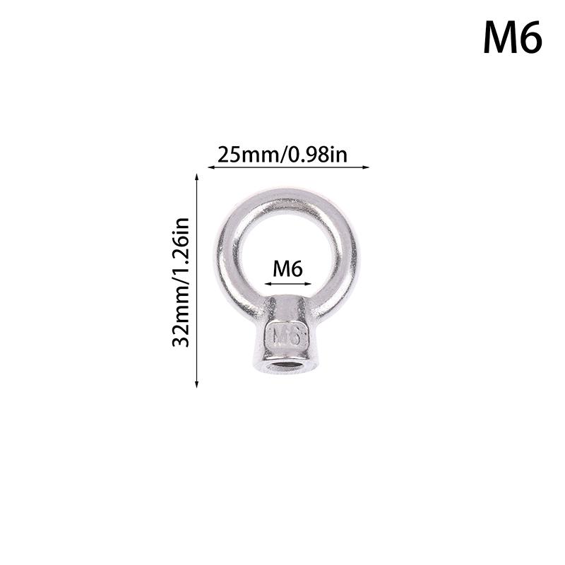304 Stainless Steel Japanese Eye Nuts M6 M8 M10 M12 M16 Lifting Rings Marine-Grade Hardware Rigging Hoisting Industrial
