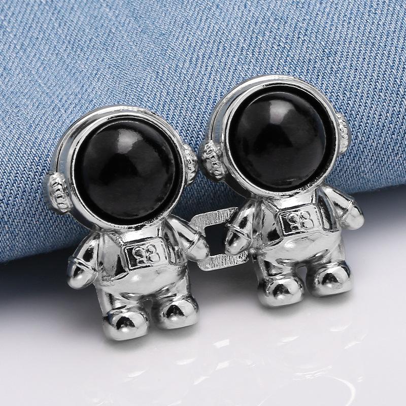 1 Paar verstellbare Taillenschnallen Astronaut Raumfahrer Metall Taillenstraffer Druckknopf für Hosen Jeans Hosen Röcke Versteller