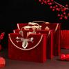 High-End Chinese Red Betrothal Gift Box for Engagement & Wedding, Hot Stamped Red Envelope Box, Handheld Dowry Supplies