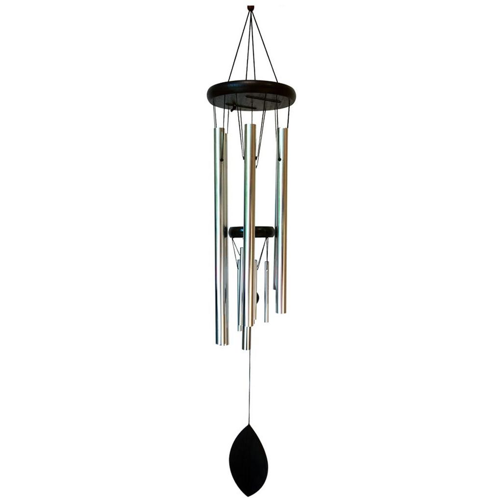 Les Trésors De Lily [A2341] - Holz-Klangspiel 'Zen-Haltung' schwarz silber - 90x14 cm