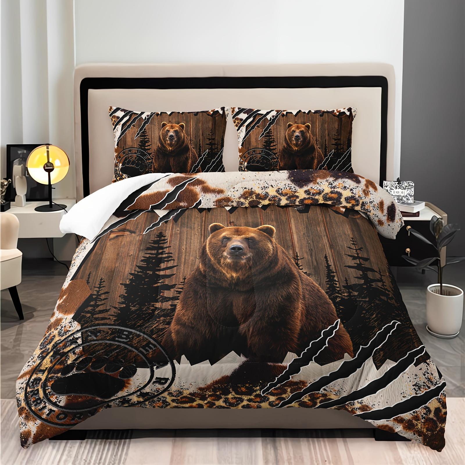 

Brown Bear Bedding Set Duvet Cover Set Quilt Cover With Pillowcase For Bedroom Decor Birthday Gift Halloween Christmas Gift EU Single135x200cm
