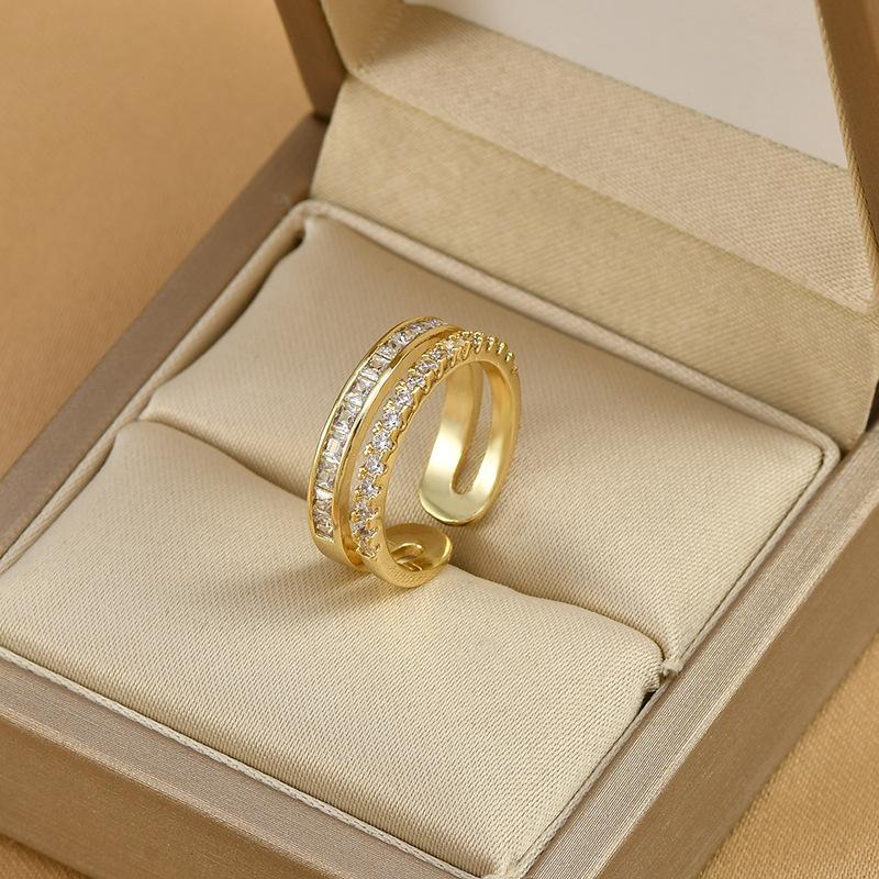 Adjustable Women's Ring Temperament Tide Ring Design Fashion Personality Commuter Style Index Finger Ring Wedding Party Jewelry Elegant Accessories