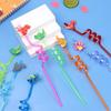 Straw Kids Drinking Decor Straws-Plastic Dino Theme Cartoon Pattern Dinosaur Reusable Straws