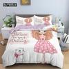Cartoon Bedding Set for Kids Children Crib Danceing Girl Duvet Cover Set & Pillowcase Edredones Niños Princess Quilt Cover