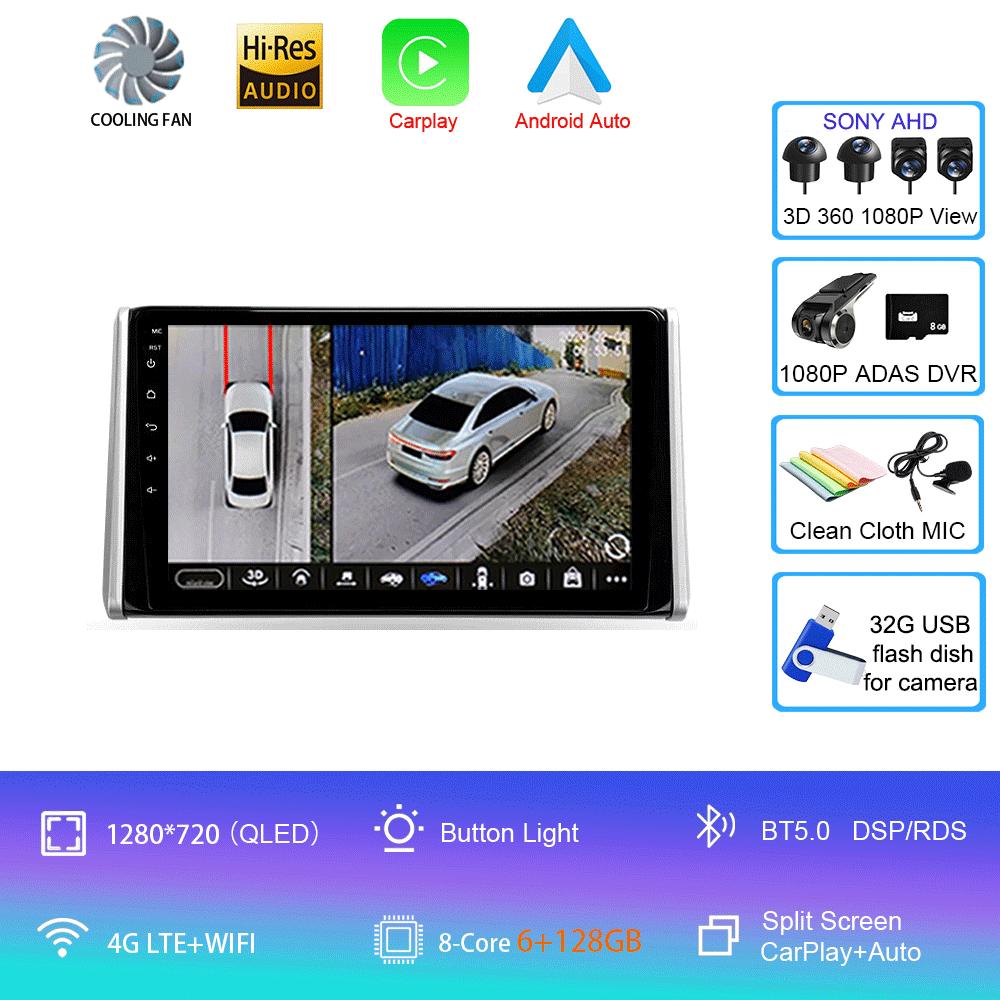 Android 14 Car Radio For Toyota RAV4 5 XA50 2018 - 2025 Multimedia Video Player Navigation Stereo GPS No 2din 2 Din Dvd