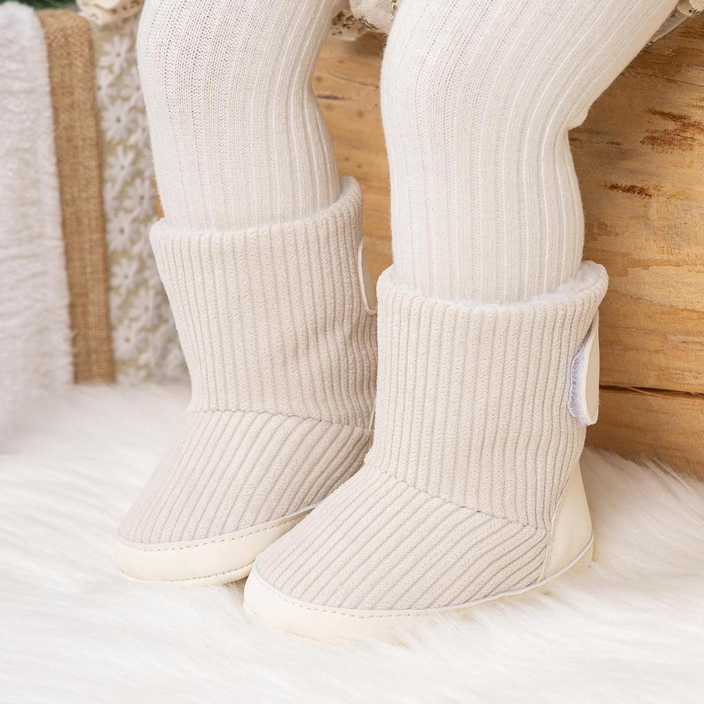 Cross-Border Winter Baby Velcro Cotton Warm Shoes with Plus Velvet Soft Sole.