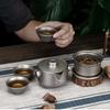 180ml Titanium Teapot Quick Cup Outdoor Camping Tableware Tea Maker with Strainer Double-Walled Anti-scalding