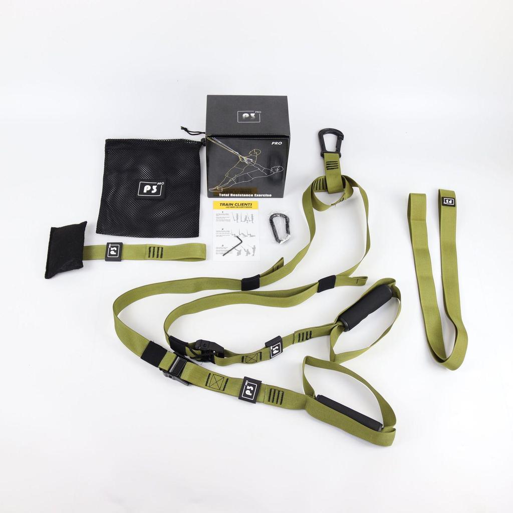 Multifunctional TRX Suspension Fitness Set with Resistance Bands and Ropes