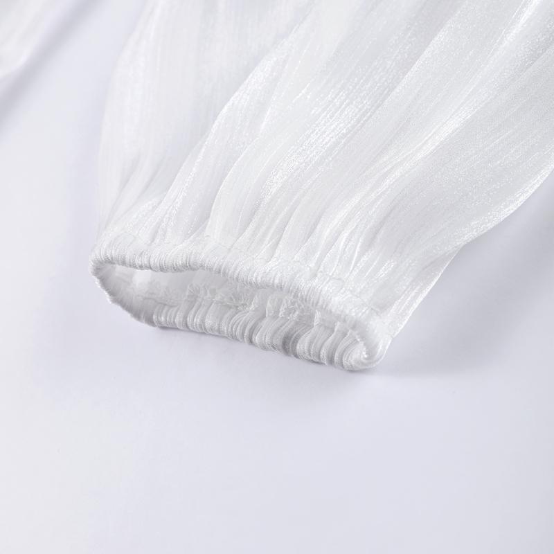 Elegantní mašle na sukni, obleky pro ženy, šněrování, O-výstřih, halenka s lanternovými rukávy a vysokým pasem, sladká skládaná sukně, jarní nová sada 2 kusů