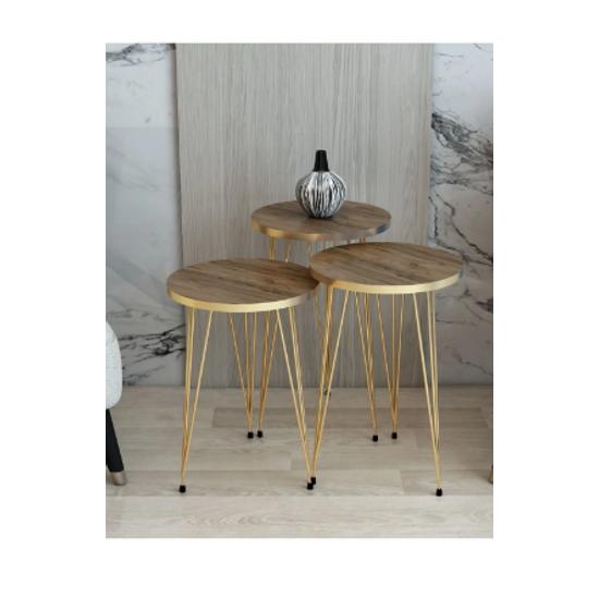 

Журнальный столик тройного раскладывания из орехового дерева, раскладной столик из орехового дерева, раскладной столик с золотыми металлическими ножками, набор раскладных столов Премиум-раскладной стол