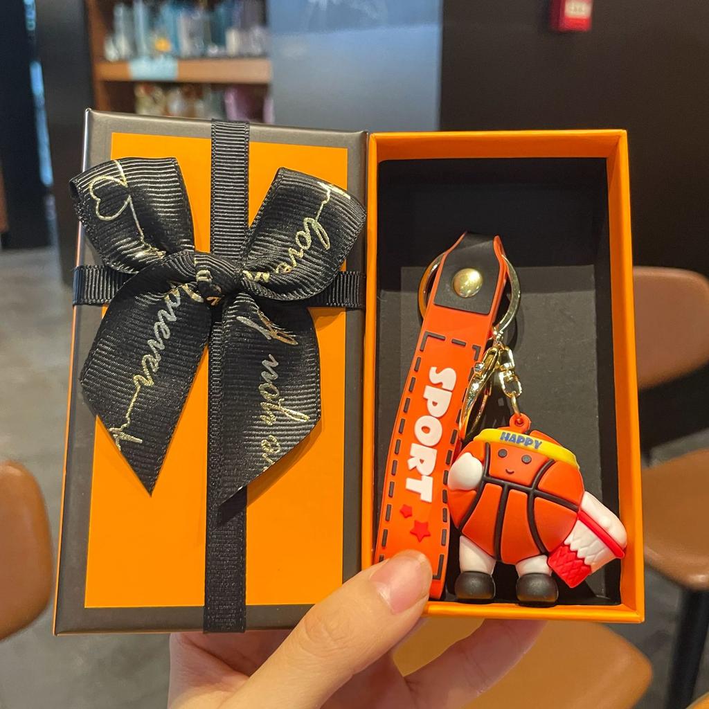 Original Badminton Figurine Keychain Fashionable Fun Cartoon Tennis Pendant Small Gift Football-related Souvenir