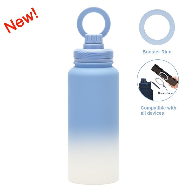 1L Vacuum Insulated Stainless Steel Travel Mug With Magnetic Phone Holder Leakproof Sport Water Bottle Outdoor Hiking Camping