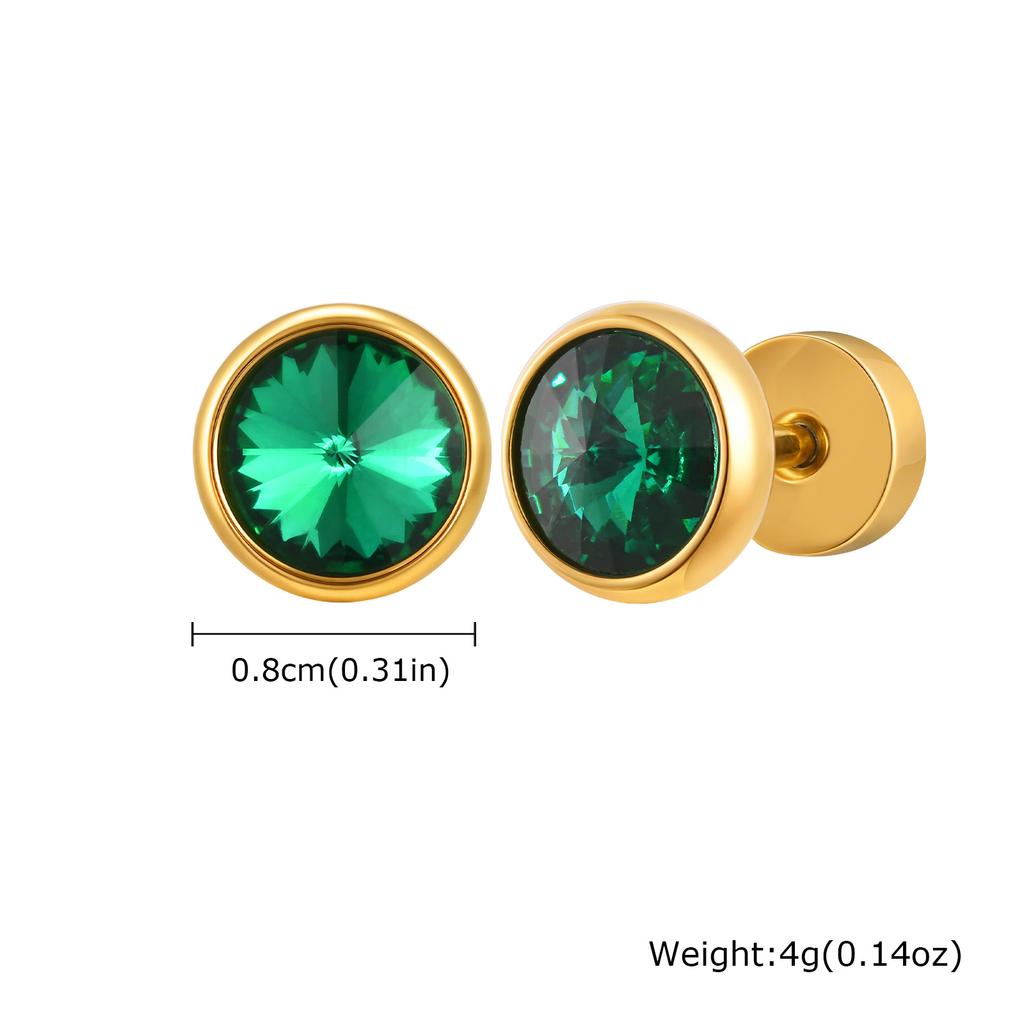 Anti Allergy Round Zircon Stud Earring for Men,AAA CZ Stone Stainless Steel Ear Stud,Hip Hop Classic Jewelry Gift