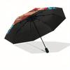 Day of the Dead Sugar Skull Stained  DecorUmbrella, Portable 3-Fold Compact Umbrella,Christmas Gift ES664