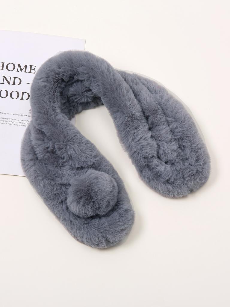 New Faux Fox Fur Scarf Shawl Pearl Fashion Warm Thicken Fake Fur Collar Women Short Neckerchief Neck Warmer Clothing Accessories