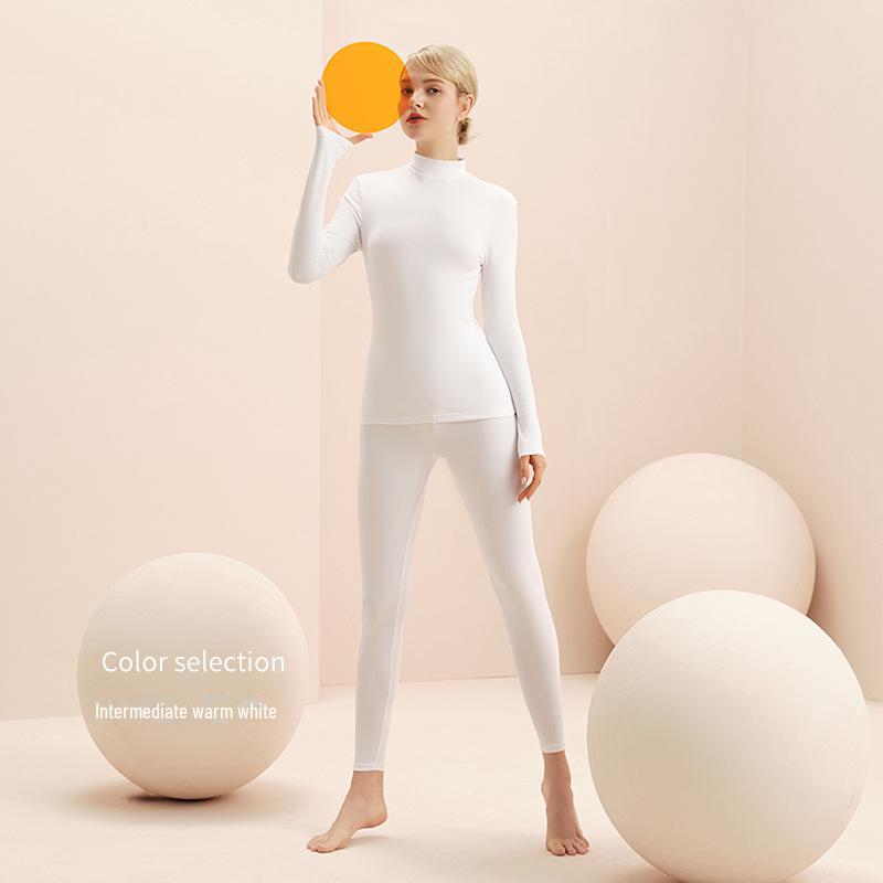 

Женский термобелье с функцией генерации тепла - Гиалуроновая кислота, полуводолазка с плавками для осени/зимы S белый