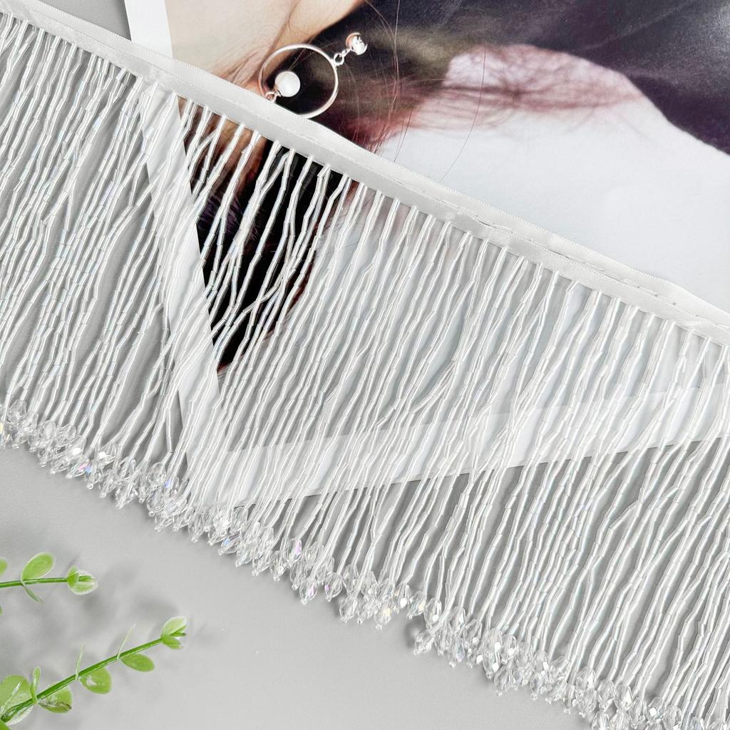 14Cm White Bead Tassel Pendant Bead Chain Barcode Clothing Dress Dance Skirt Accessories Lace Accessories