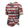 Men's Casual Quick Dry Lightweight Mesh Breathable Short Sleeve Crew Neck Shirt with Floral and Flag Print Suitable for Outdoor Activities