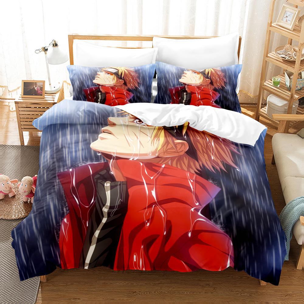 3D Printed Bedding Three-Piece Set, Anime, Naruto Sasuke