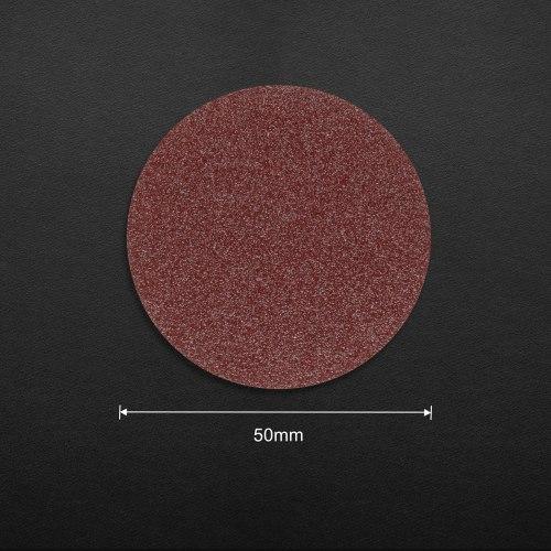 LEONTOOL #80 Sandpaper, 100 Sheets, 50mm X 50mm, Velcro, Round, Red, for Polishing, Woodworking, Surface Treatment, No Holes, Sanding Discs, Paint Rem