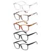 5PCS Eyeglasses Reading Glasses Men Large Square Blue Light Blocking Presbyopia Optical Anti Glare Computer Glasses Frame