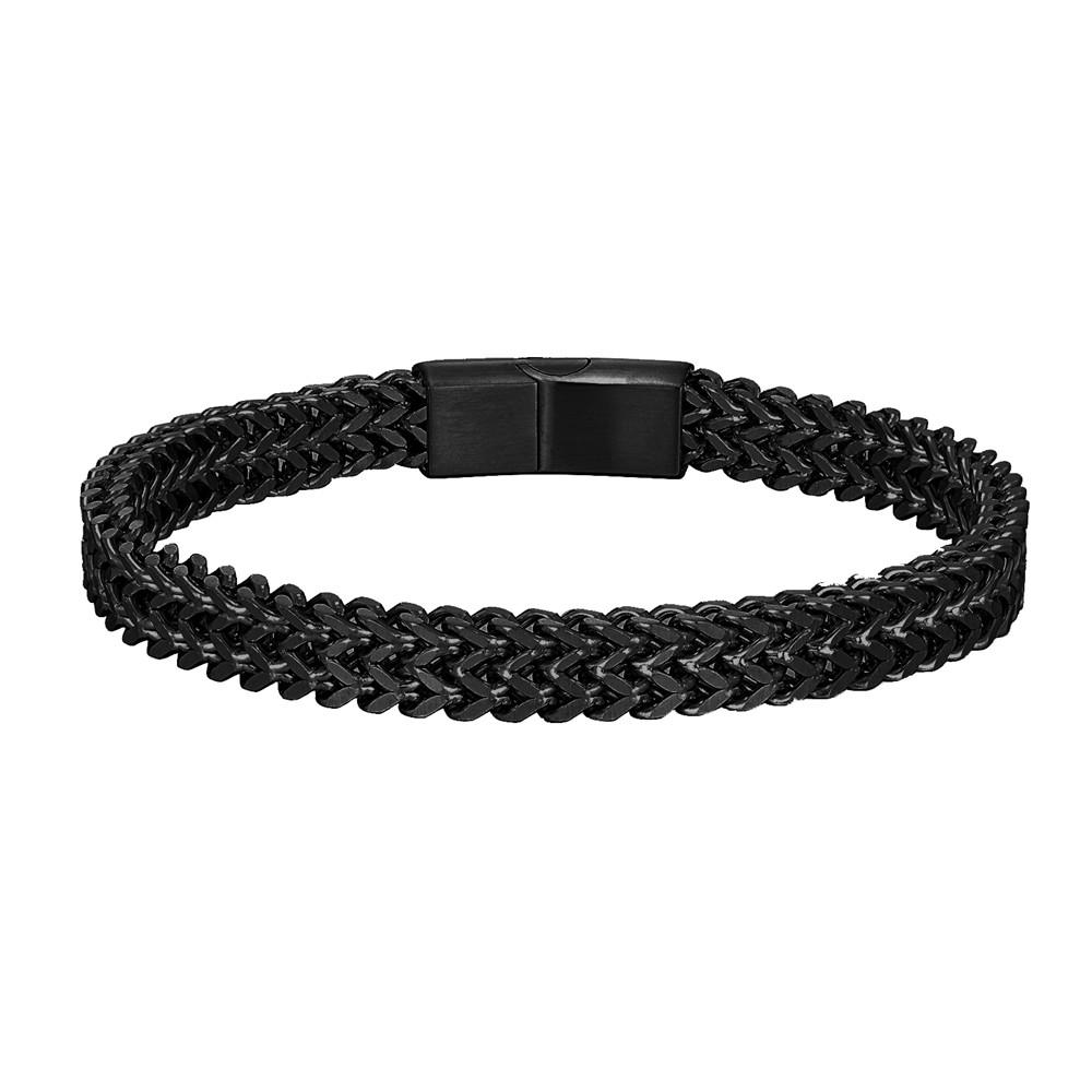8MM 18K Vergoldete Coole Doppelte Panzerketten Armbänder für Männer Edelstahl Punk Quadratischer Magnetverschluss Männliche Pulseira