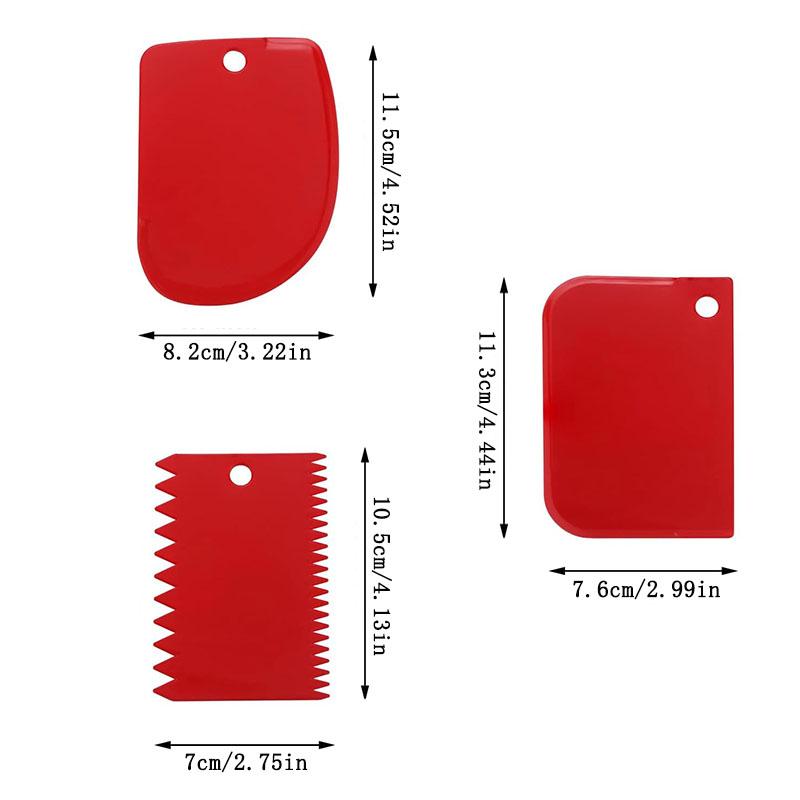 

Пластиковый скребок для крема, Набор инструментов из трех частей. Универсальный, многоразовый и портативный