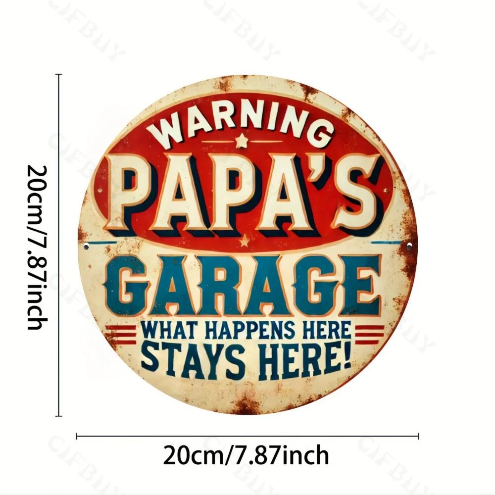 

1 шт. PAPA S GARAGE металлическая настенная живопись, круглая вывеска из алюминия в деревенском стиле. Многоразовый, легко подвешивается. Идеально подходит для декора дома, бара, офиса. L белый