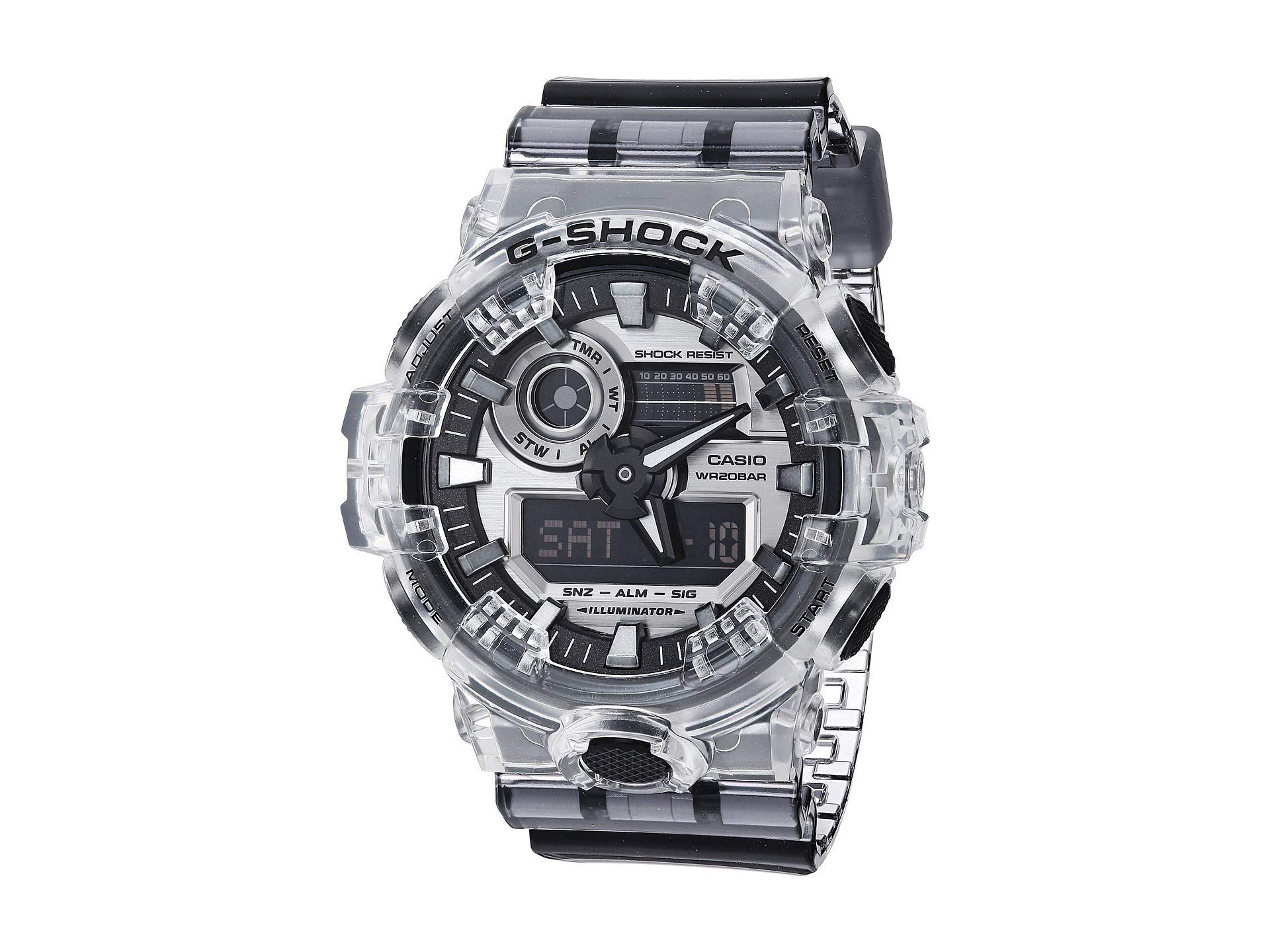 Часы CASIO 1 шт. G-Shock GA700SK-1A - Прозрачный/Серый (1 пакет) Серый/черный чёрный