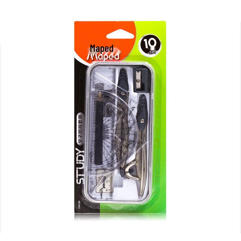 Maped Набор для черчения из 10 предметов: циркуль и линейка из нержавеющей стали