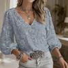 Women's Casual Three-dimensional Printed Lace Long-sleeved Pullover Top