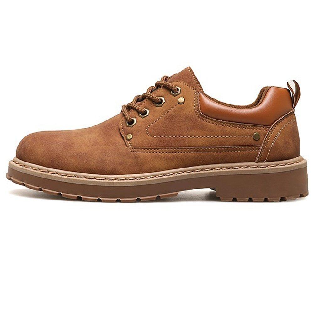 KIXSTAR Casual Work Size Men's Boots, Low-Cut, Non-Slip, Lace-Up, Brown, 26.5cm